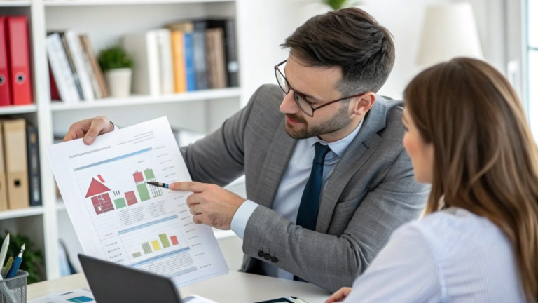 Diagram and summary explaining how interest-only mortgages work, including pros, cons, risks, and key comparison to traditional loans.